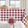 thumbnail image 1 of XINQIHANG Checkered Rectangle Tablecloth-54 x 78 Inch Waterproof, Stain Resistant and Washable Polyester Gingham Table Cloth for Outdoor Picnic, Camping, Kitchen and Dining, Burgundy and White, 1 of 7