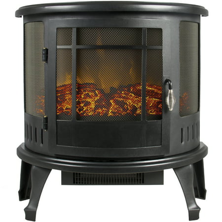 Best Choice Products 1500W Portable Electric Fireplace Stove Space Heater w/ Realistic Flame