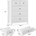 thumbnail image 2 of Commode Haute Blanche à 5 Tiroirs avec Tiroirs Profonds et Boutons en Métal, Commode Double Moderne en Bois pour Chambre, Entrée, 2 of 7