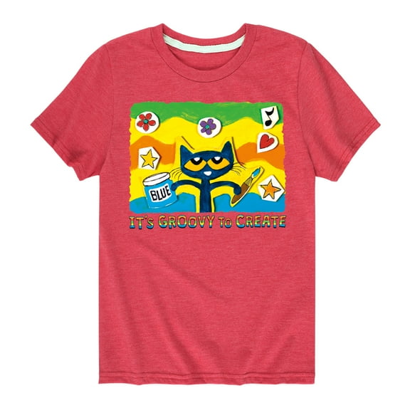 Pete The Cat - Groovy To Create - Toddler And Youth Short Sleeve Graphic T-Shirt