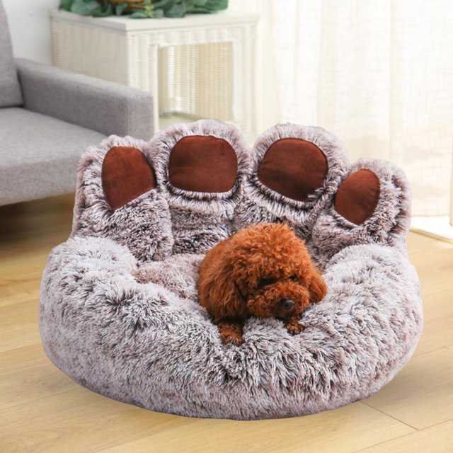 Cama mullida para mascotas, colchoneta para dormir inferior duradera Almohadillas para colchón de cueva de anidación Perrera cómoda y linda para , Marrón Medio