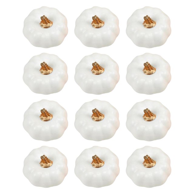 Artificial Pumpkins Photography Prop Fall Fillers Simulation Foam Pumpkins for Garden Tabletop Fall Decor White
