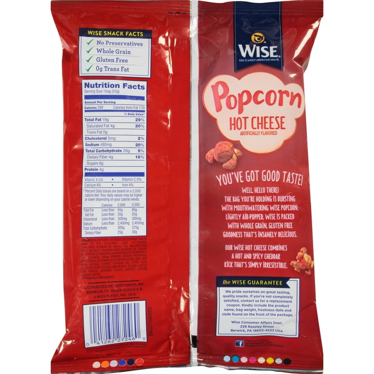 Hot Cheese Popcorn — Wise Snacks