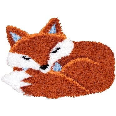 DIY Latch Hook Rug Kit - Santa Claus Design, 30x30cm (12x12"), Pre-Printed Canvas & Yarn