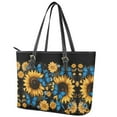 thumbnail image 3 of ZUXONGSY Sunflower Butterfly Print Handbag for Women Lightweight Satchel Handbags Portable Shoulder Bag with Zip Compartments for Work Dating, 3 of 6