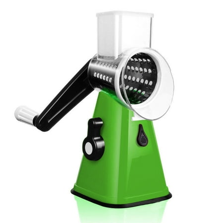 3 Way Grater - Astar ADS-K500 Green 3 in 1 Round Chopper Mandolin Slicer Cutter Shredder Rotary Drum Grater and Slicer