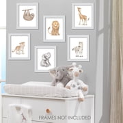 Lambs & Ivy Watercolor Safari Jungle Animals Unframed Nursery/Child Wall Art