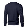 thumbnail image 6 of ASDFVBKG Men's Casual Crewneck Sweatshirts Long Sleeve Cozy Quilted T-Shirts Dressy Pullover Loose Fit Tops Solid Color Vacation Outfits Navy S, 6 of 6