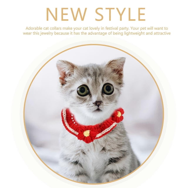Flower Design Pet Collar Adjustable Cat Collar Comfortable