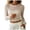 Beige, variant on Women Trendy Crew Neck Polka Dot Sheer Mesh Blouse Sexy Slim Fit Long Sleeve See Through Crop Shirt Fall Clubwear (Beige, L)