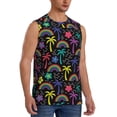 thumbnail image 2 of Pofeuu Colorful Palms Print Men's Muscle T-Shirt, Sleeveless, Muscle Tank, Classic Muscle Tee Top For Men Casual Sleeveless Muscle T-Shirt Trendy Clothes-XX-Large, 2 of 7
