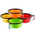 thumbnail image 1 of Cuencos plegables de silicona para perros, cuenco de viaje para perros sin BPA, cuenco de agua plegable para comida de perros y gatos, 4 Uds., 1 of 8