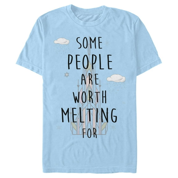 Men's Frozen People Worth Melting For  Graphic Tee Light Blue 2X Large