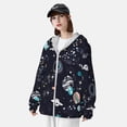 thumbnail image 3 of Kdxio Galaxy2 Print Women Men Sun Protection UPF 50+ Jackets Zip Up Long Sleeve Hoodie Hiking Lightweight with Pockets, 3 of 7