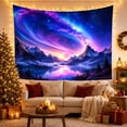 thumbnail image 3 of Swirling Nebula Over Mountains and Golden Lake, Dreamy Fantasy for Space Lovers, Cosmic Landscape Decor, Housewarming Gift, Tapestry Wall Hanging for Bedroom, Studio and Dorm, 3 of 7