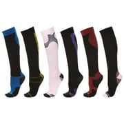 DARESAY Knee High Athletic Compression Energy Socks Medical Men Women, Circulation and Recovery - 6-Pack