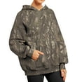 thumbnail image 2 of Mlqidk Women's Camo Hoodie Maple Leaf Print Oversized Sweatshirt Fleece Hooded Sweatshirts with Pocket Casual Fall Pullover Coffee 3X-Large, 2 of 5