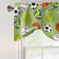 thumbnail image 5 of Tie Up Valances for Windows, Green Balls Adjustable Valance Curtains Window Treatment for Living Room, Baseball Tennis Basketball Football Rod Pocket Kitchen Curtains & Drapes 42x18 Inch, 5 of 9