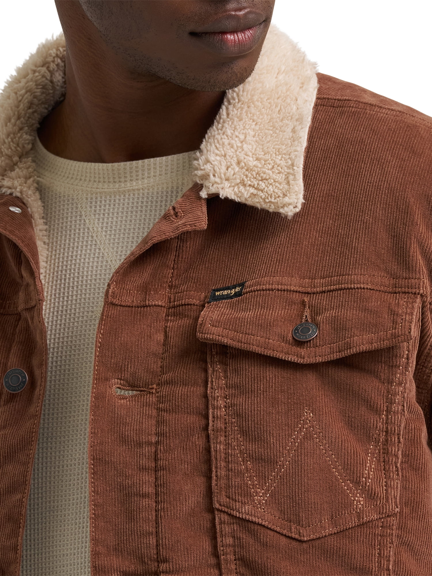 Wrangler® Men's and Big Men's Sherpa Lined Regular Fit Trucker Jacket, Sizes S-2XL