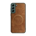 thumbnail image 2 of ELEHOLD PU Leather Case For Samsung Galaxy S22 Plus Slim Magnetic Shockproof Cover, [MagSafe Compatible], [Lens&Screen Protection], Drop protection Case - Brown, 2 of 11