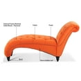 thumbnail image 5 of Armless Chaise Lounge, Fabric Upholstered Leisure Accent Chair with Solid Wood Legs, Modern Button-Tufted Armless Sofa Couch Recliner for Indoor Living Room Bedroom Office, Orange, 5 of 7