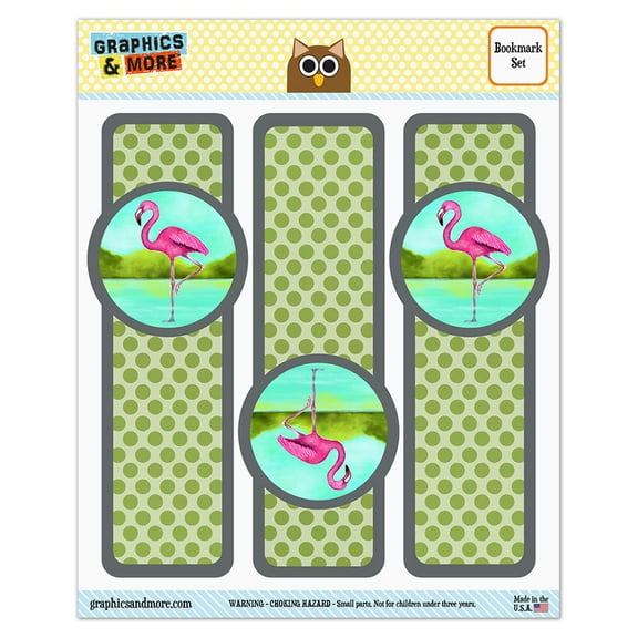 Flamingo Glossy Laminated Bookmarks - Set of 3