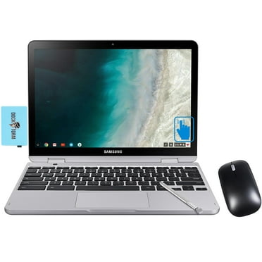 SAMSUNG Chromebook Plus V2 Light Titan 2-in-1 Laptop (Celeron 3965Y, 4GB RAM, 64GB eMMC SSD, Intel HD 615, 13" Touch Full HD (1920x1080), Webcam, Chrome OS) with Dock and Wireless Mouse