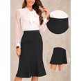 thumbnail image 2 of DARING DIVA Women's Ruffle Hem Pencil Skirt High Waist Midi Skirts M Black, 2 of 6