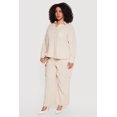 thumbnail image 2 of Women's Plus Size Gauze Knit Wide Leg Cargo Pants, 2 of 4