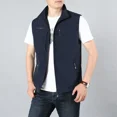 thumbnail image 5 of MAIDANGDI Chaleco con múltiples bolsillos para hombre, chaqueta informal sin mangas con cremallera, ropa para hombre, prendas de vestir exteriores ajustadas, chaleco de talla grande, 5 of 5