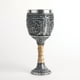 thumbnail image 5 of Bewildely Calavera de resina 3D con revestimiento de acero inoxidable, cáliz Medieval, esqueleto de Metal Retro, copa de vino gótica, decoración para el Mostrada Bewildely HA011490-00B, 5 of 6
