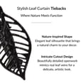 thumbnail image 5 of Textured Black Leaf Curtain Tiebacks Set of 2, 5 of 7