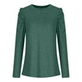 thumbnail image 3 of pbnbp Women's Fashion Casual Long Sleeve Solid Color Puff Sleeves Sweatshirt Tops Blouse, 3 of 4