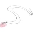 thumbnail image 3 of Collier Pendentif en Pierre de Guérison en Quartz Rose Coeur Dames, 3 of 4
