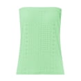 thumbnail image 5 of Otntypg Women's Crochet Tube Tops Cute Summer Solid Color Bandeau Tank Casual Strapless Blouse Off The Shoulder Tunic Shirts Sky Blue#02 L, 5 of 6