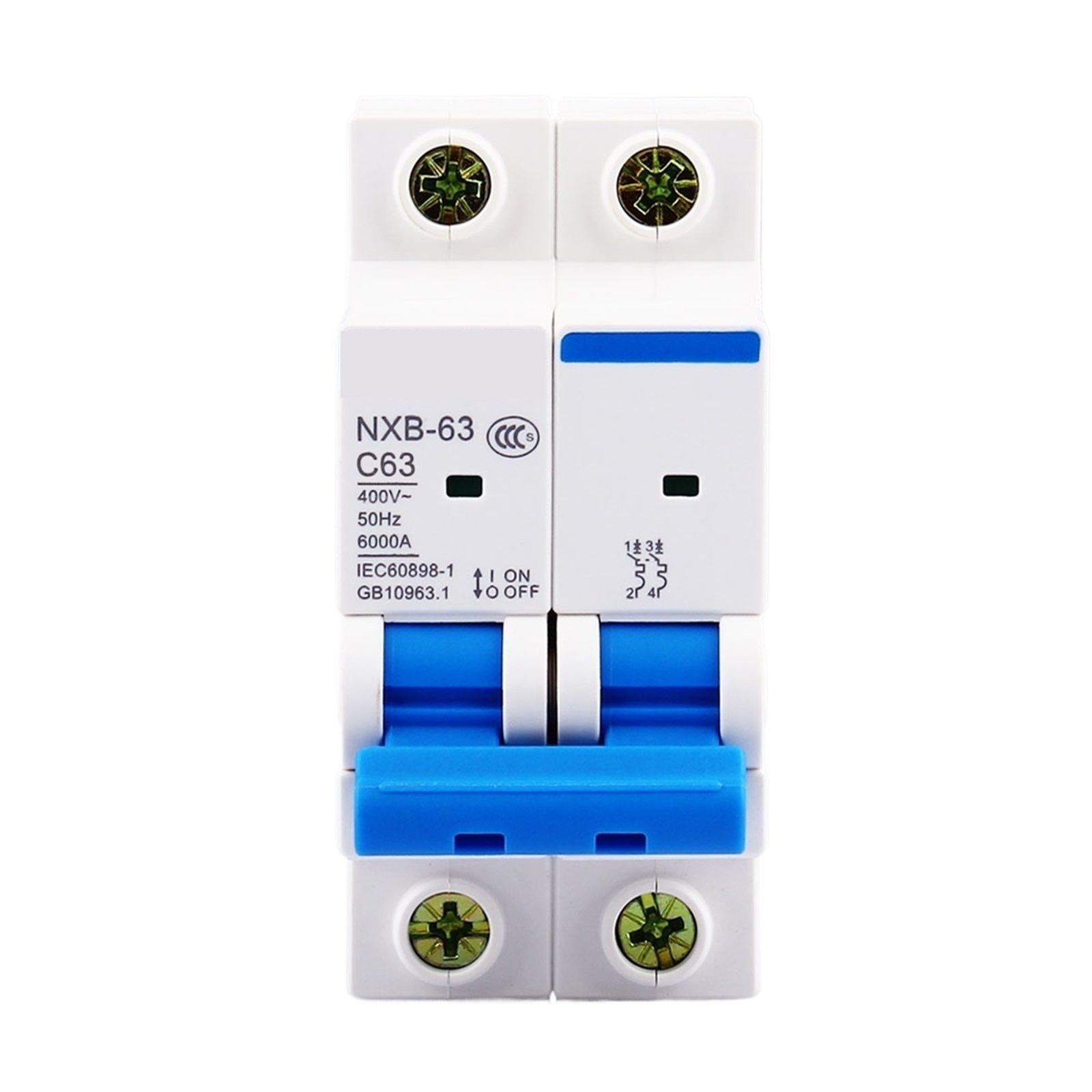 circuit breaker MCB NXB-63 2P 2A 10A 16A 32A 40A 63A Miniature Circuit Breaker C Curve AC 230/400V DIN Rail Mounting Miniature Household