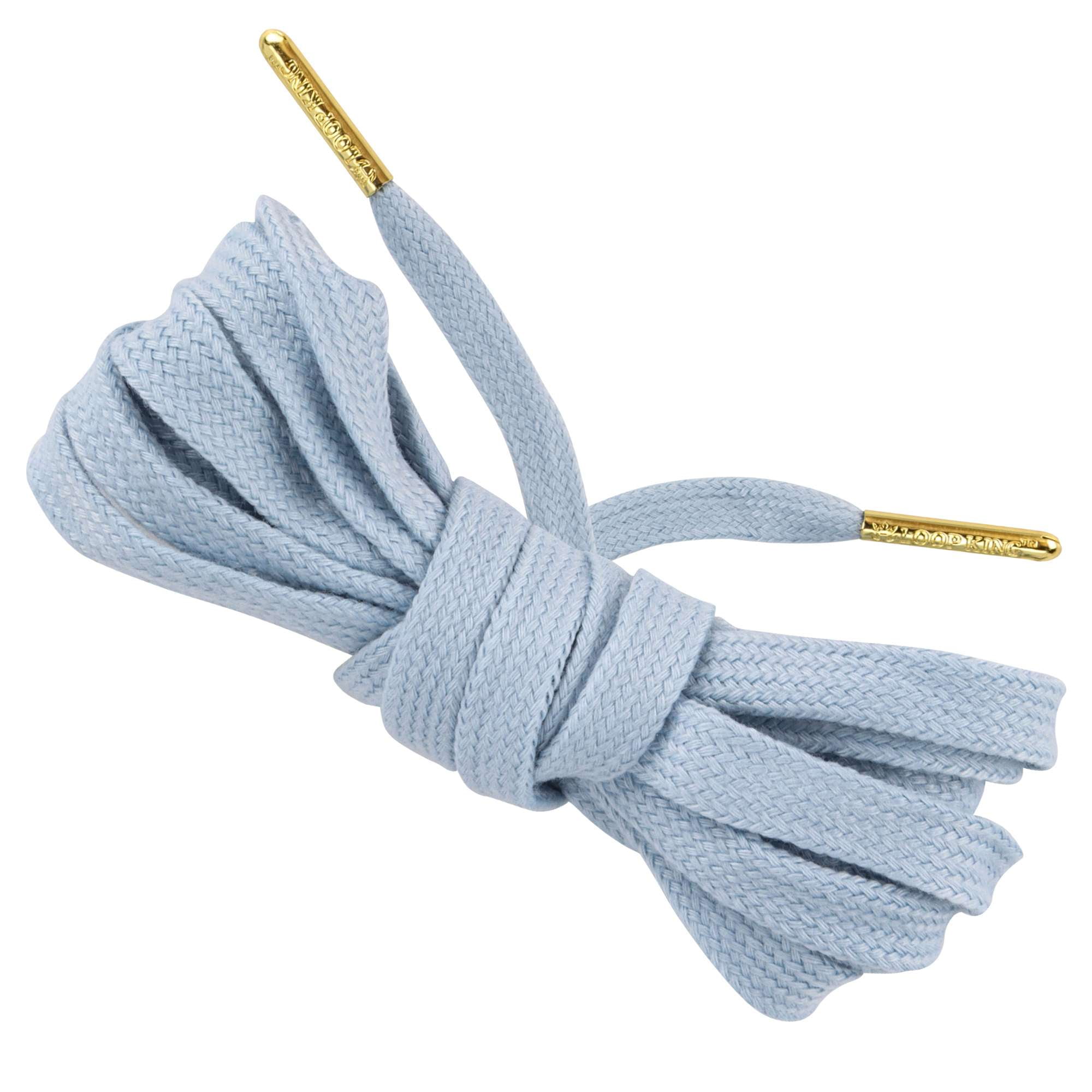 Loop King Laces Flat Cotton Shoelaces with Metal Aglet Tips for Men