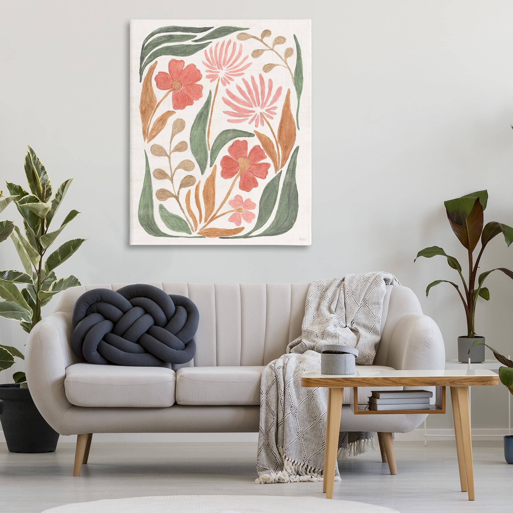 Stupell Industries Floral Abstract Pattern Botanical & Floral Painting Gallery Wrapped Canvas Art Print Wall Art, 36 x 48