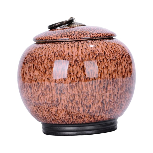 Jarrón de jengibre de cerámica de estilo chino antiguo, tarro de almacenamiento de alimentos, jarrón de cerámica decorativo con tapa hermética para C Macarena Tarro de jengibre de cerámica