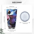 thumbnail image 3 of Honeii Colorful Frog Among Flowers Print 20OZ Car Cup, Insulated Stainless Steel Travel Mug with Lid and Straw, Keep Your Drinks Hot and Cold-Straw Three-piece Set, 3 of 5