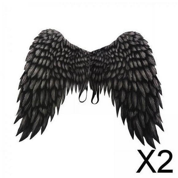 BELOVING 2xNon Woven Angel Mardi Gras Halloween Cosplay Costume Props Black