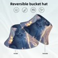 thumbnail image 2 of Lukts Cloud Wolf Print Double-Side-Wear Reversible Reflective Bucket Hat Travel Beach Hat, 2 of 6