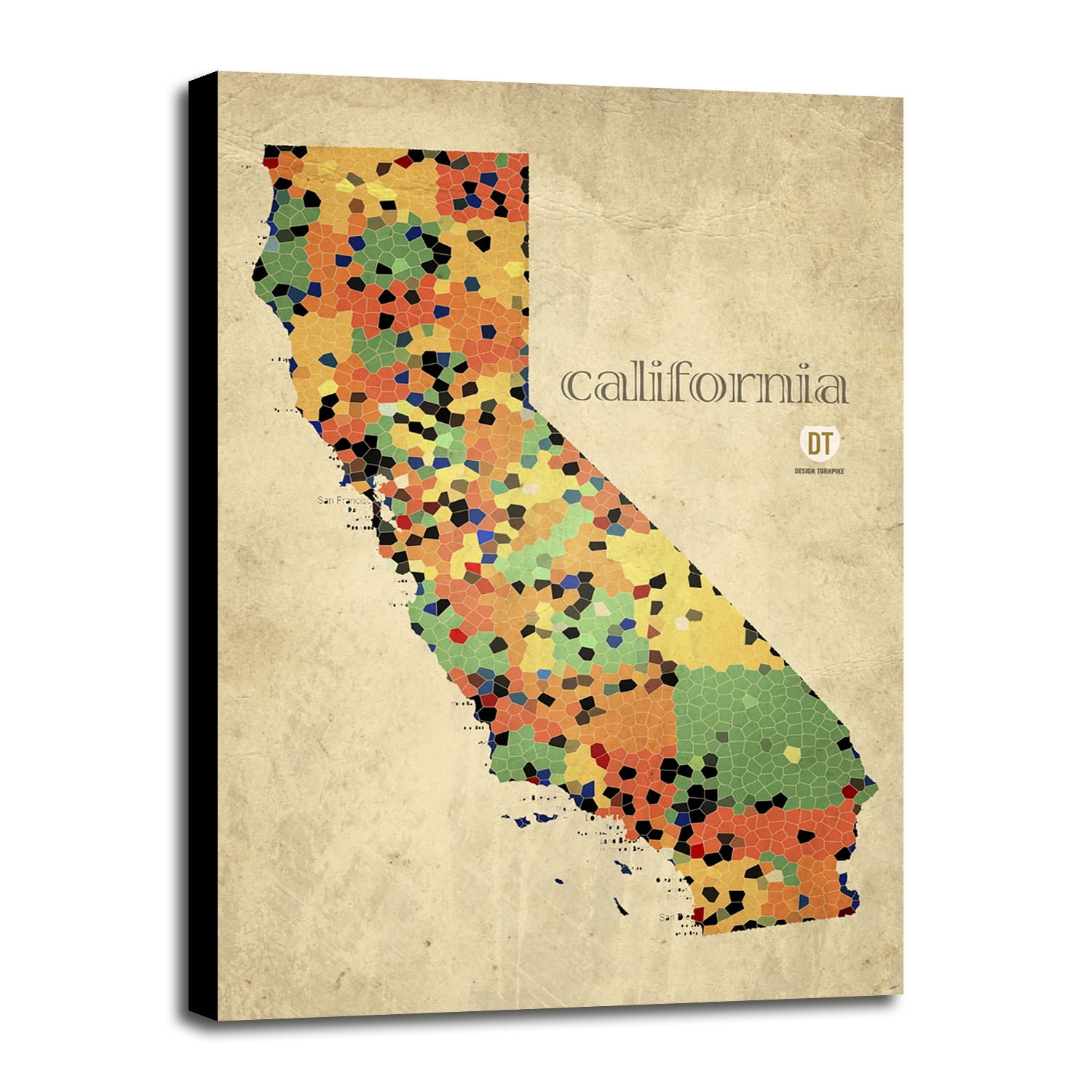 California County Map Bowman117811 Print 15 X10 By Red Atlas California County Map Bowman117811 Print 15 X10 By Red Atlas Designs In A Canvas Stretched Black Frame