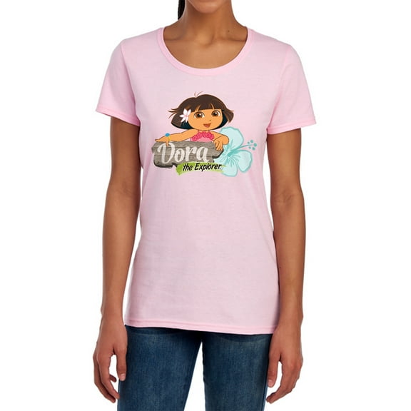 Popfunk Dora The Explorer Tropical Flower Women's T Shirt, Pink, Small