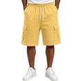 thumbnail image 5 of Men's Cargo Shorts Ripstop Fabric Side Pockets Loose Fit Classic Construction Work Casual Daily Wear Cargo Shorts,4XL, 5 of 7