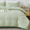 thumbnail image 1 of Duvet Cover Set Twin, Tufted Twin Comforter Cover Set, Boho Embroidery Bedding, 1 of 7