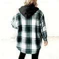 thumbnail image 7 of Timegard Button down Shirts for Women Fall Winter Fleece Hoodies Tops Plaid Casual Comfy Jackets Fashion, 7 of 7