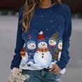 thumbnail image 3 of asdoklhq Mock Neck Sweatshirt Women Fashionable Christmas Printed Hooded Sweatshirt Raglan Long Sleeved Round Neck Dark Blue XL, 3 of 7