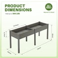 thumbnail image 3 of CONCETTA Wooden Raised Garden Bed - Elevated Planter Box with Drainage & Liner, 72" x 23" x 30" for Backyard/Patio/Balcony (Gray), 3 of 11