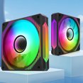 thumbnail image 1 of Ventilador De Caja De Pc PC Radiador 5V 3PIN ARGB 12V 4PIN PWM 120mm Luminous Case Fan (Reverse Black), 1 of 9